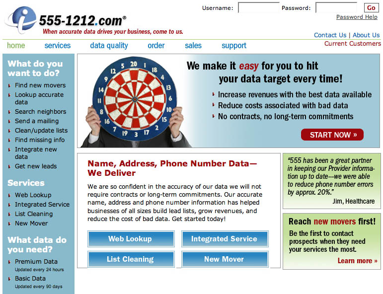 Link to 555-1212.com Site